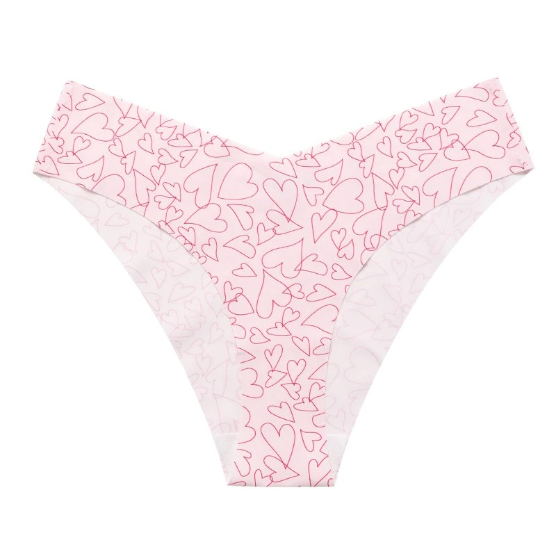 Women's Plus Size Sexy Ice Silk Seamless Printed Yoga Panties